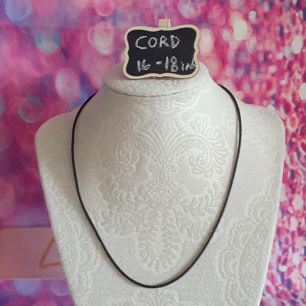 Black Cord Style Necklace - 16-18 Inch